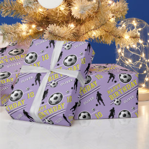Papel De Presente Bola de Futebol Moderno Aniversário do Jogador