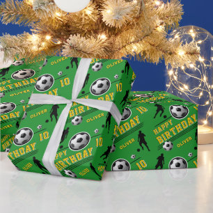 Papel De Presente Bola de Futebol Moderno Jogador de Futebol Anivers