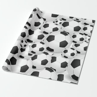 Papel De Presente Bola de futebol por todo o lado no giftwrap