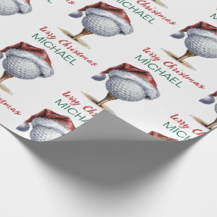 Papel De Presente Bola de Golfe de Natal Personalizada Com Chapéu de