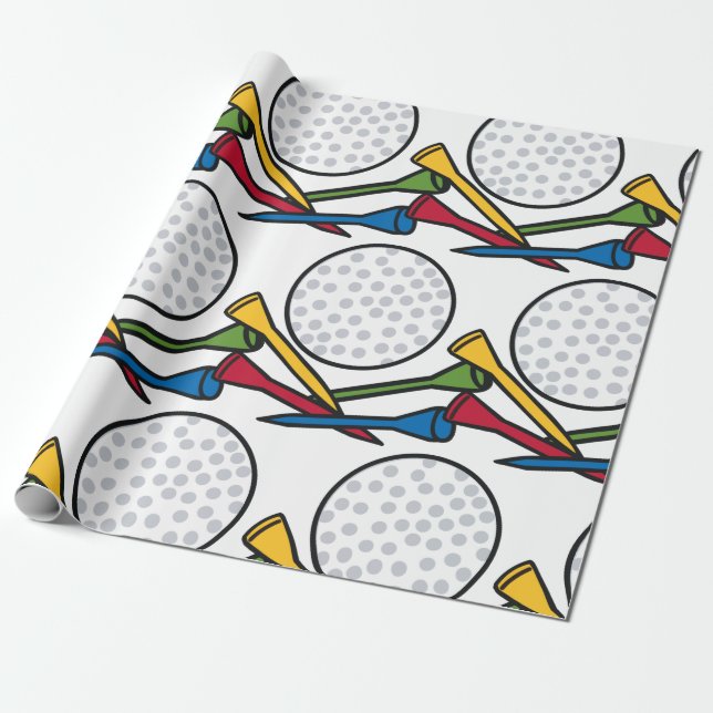 Papel De Presente Bola de Golfe e Camisetas (Desenrolado)