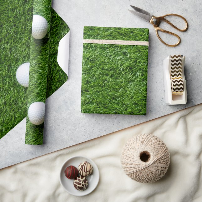 Papel De Presente Bola de Golfe em Relva Verde (Artesanato)