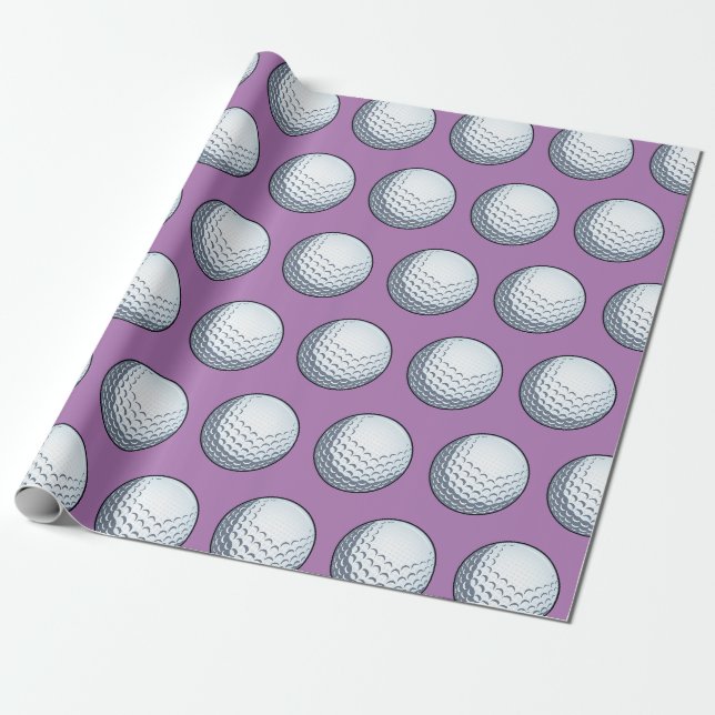 Papel De Presente Bola de Golfe Personalizável (Desenrolado)