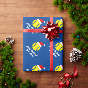 Papel De Presente Bola de tênis com presente de Natal de chapéu de P