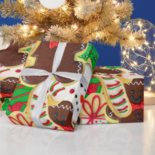 Papel De Presente Bolachas de Açúcar de Natal