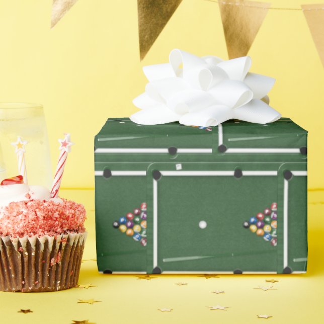 Papel De Presente Bolas de bilhar na mesa da piscina (Festa de aniversário)