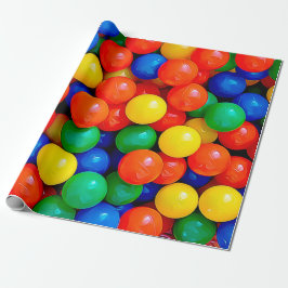 Papel De Presente Bolas de Bouncy Ball Bouncy Azul, Verde, Vermelho,