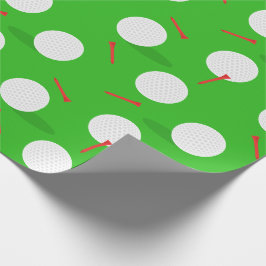 Papel De Presente Bolas de Curso de Golfe e Padrão de Camisetas