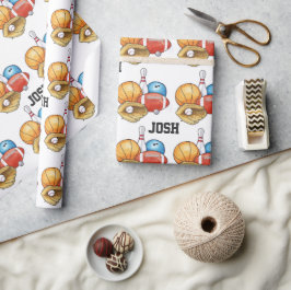 Papel De Presente Bolas de Esporte Personalizadas