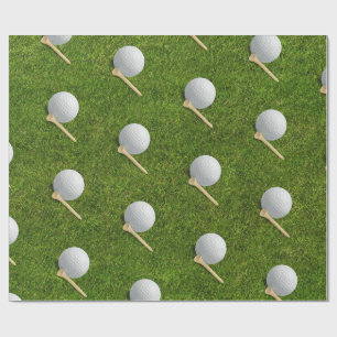 Papel De Presente Bolas de golfe em fundo de grama verde