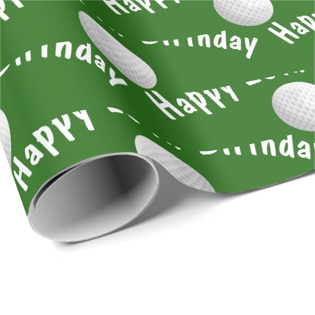 Papel De Presente Bolas de golfe Feliz 20º Aniversário (Ponta do rolo)