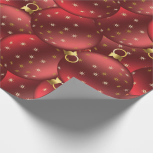 Papel De Presente Bolas de Natal vermelhas