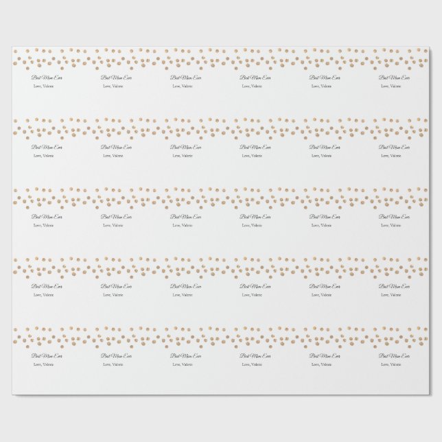 Papel De Presente Bolas de ouro brilham melhor mãe que nunca adicion (Aberto)