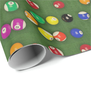 Papel De Presente Bolas De Piscina Billiard No Impressão