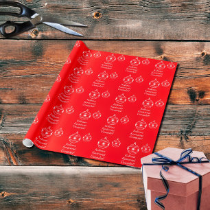 Papel De Presente Bolas do Xmas - boas festas no Hungarian