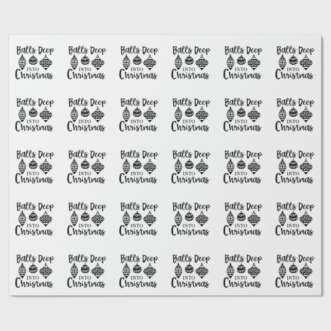 Papel De Presente Bolas No Natal Engraçado Xmas De Natal (Aberto)