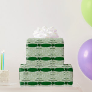 Papel De Presente Bold Damask 55ª Design de Aniversário de Casamento