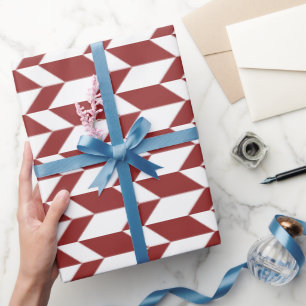 Papel De Presente Bold Duas Setas Clínicas com Traço Vermelho Branco