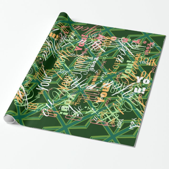 Papel De Presente Bold Forest Green Union Jack (Desenrolado)
