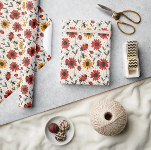 Papel De Presente Bold Ladybug Design