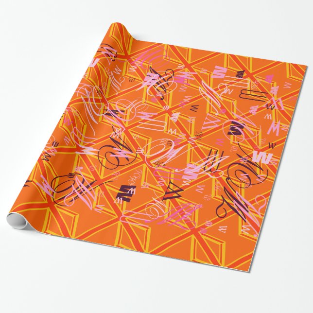 Papel De Presente Bold Orange Union Jack British Flag Swag (Desenrolado)