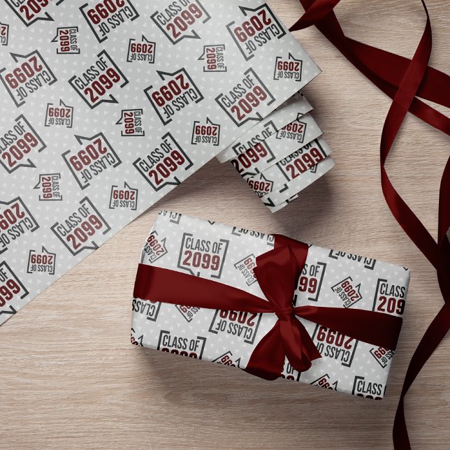 Papel De Presente Bolha de Discurso de Ano da Classe Maroon (Criador carregado)