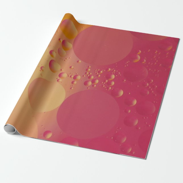 Papel De Presente Bolha rosa e laranja digital (Desenrolado)