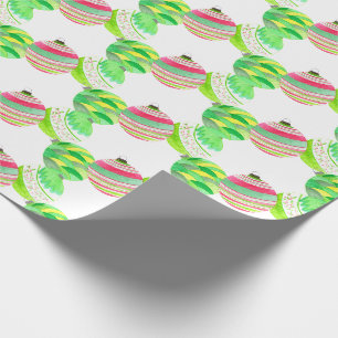 Papel De Presente Bolhas de Natal verdes e vermelhas