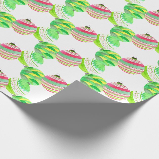 Papel De Presente Bolhas de Natal verdes e vermelhas (Ponta)
