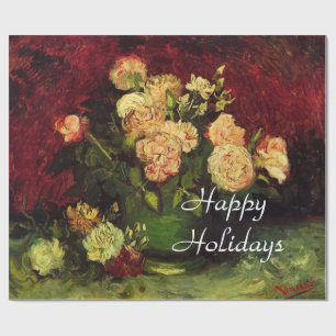 Papel De Presente Boliche com Peonies e Rosas, Vincent van Gogh.