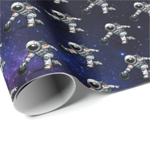 Papel De Presente Boliche de Astronauta
