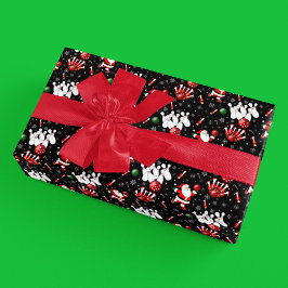 Papel De Presente Boliche de Natal com Papai Noel