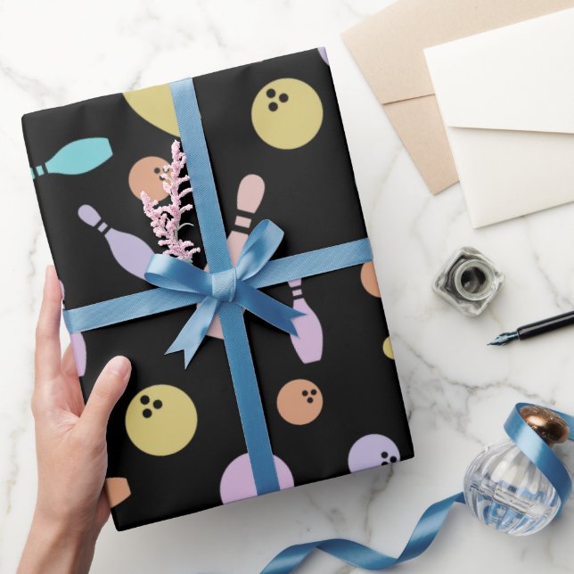Papel De Presente Boliche e Padrão de Bola (Presentear)