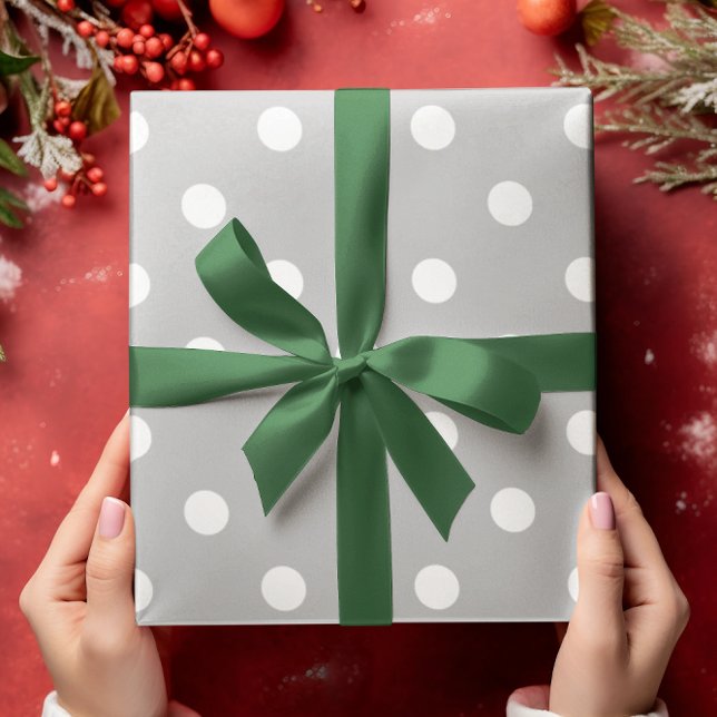 Papel De Presente Bolinha de Bolinhas Cinza (Criador carregado)