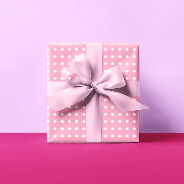 Papel De Presente Bolinha de Cor-de-Rosa (Criador carregado)