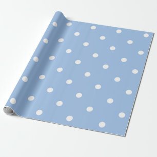 Papel De Presente Bolinhas azul e branca