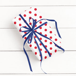 Papel De Presente Bolinhas Brancas e Vermelhas