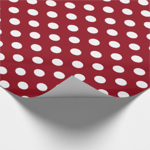 Papel De Presente Bolinhas brancas em vermelho