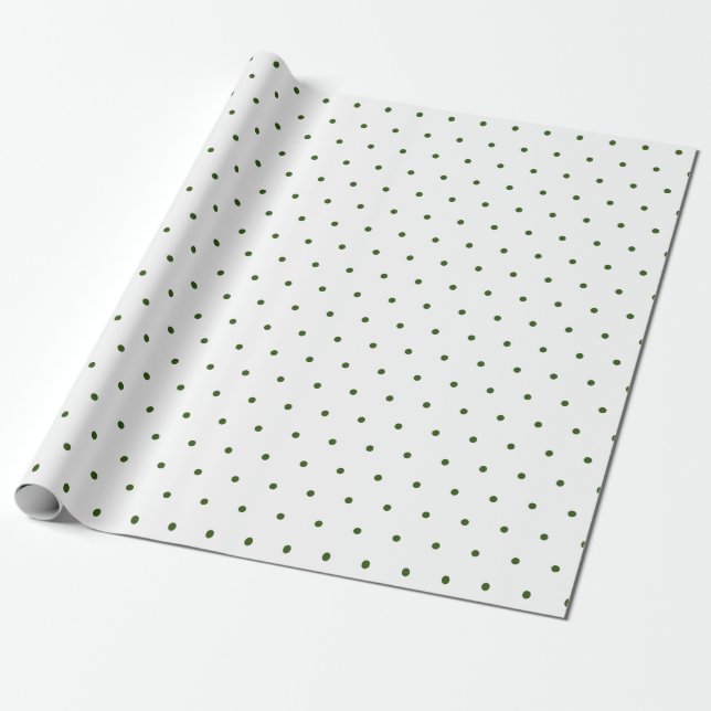 Papel De Presente Bolinhas brancas l verde e branco l aniversário (Desenrolado)