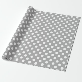 Papel De Presente Bolinhas brancas sobre cinzas