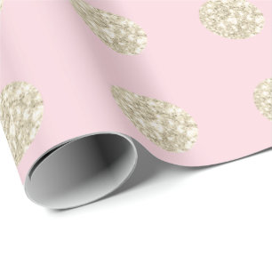 Papel De Presente Bolinhas Brilhante Folheto Rosa Migre - Folha
