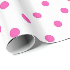 Papel De Presente Bolinhas clássicas, adoráveis, elegantes, rosa e b