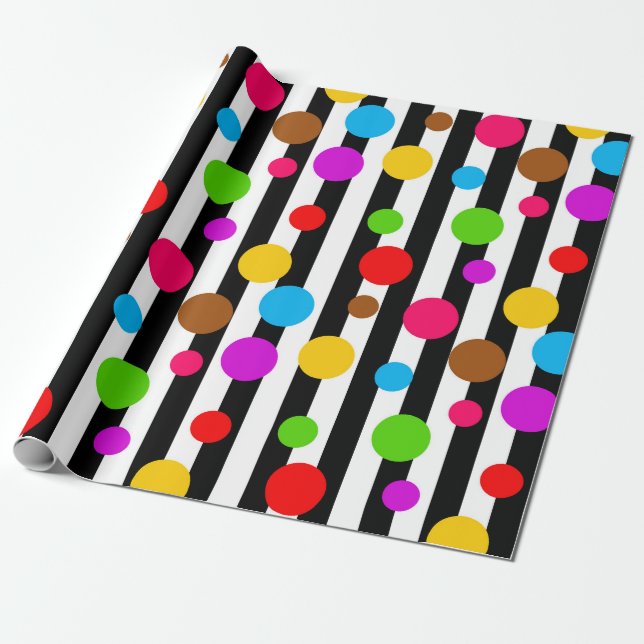 Papel De Presente Bolinhas Coloridas (Desenrolado)