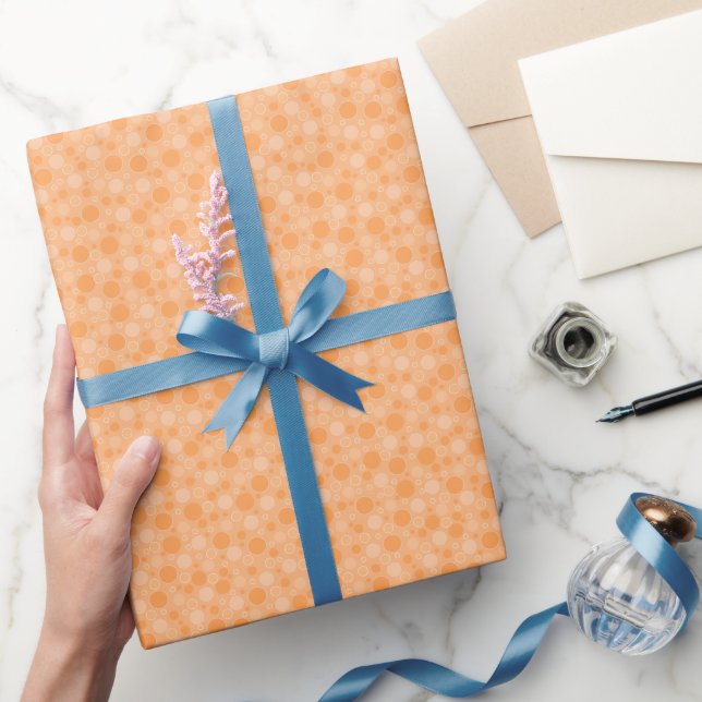 Papel De Presente bolinhas com tons amarelos no estilo retrô sessent (Presentear)