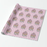 Papel De Presente Bolinhas de Cupcakes rosa e prata<br><div class="desc">Estes cupcakes bonito,  cor-de-rosa e prata,  podem ser usados para aniversários,  chás de fraldas ou casamentos.</div>