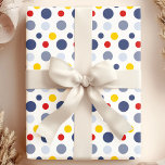 Papel De Presente Bolinhas de Menino Azul Amarelo e Vermelho Padrão<br><div class="desc">Perfeito por colocar esse toque final em seus presentes e é excelente para aniversários,  Natal,  aniversários ou casamentos! Lindos Padrões de Design de papel de moldagem moderna de presentes por Bonito Imprimível.</div>