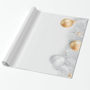 Papel De Presente Bolinhas de Natal, Galhos de Pinheiro