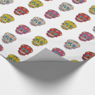 Papel De Presente Bolinhas do crânio do açúcar