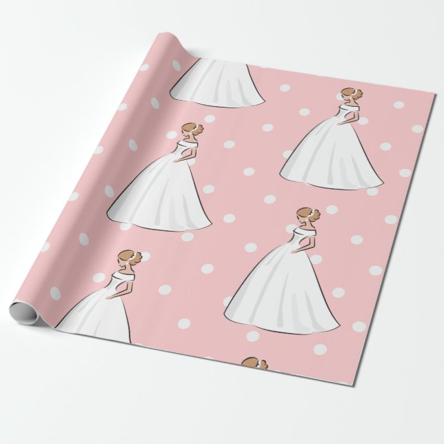 Papel De Presente Bolinhas do Partido do Casamento Elegante de Vesti (Desenrolado)