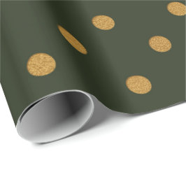 Papel De Presente Bolinhas Dourada Cali Woodland Salvia